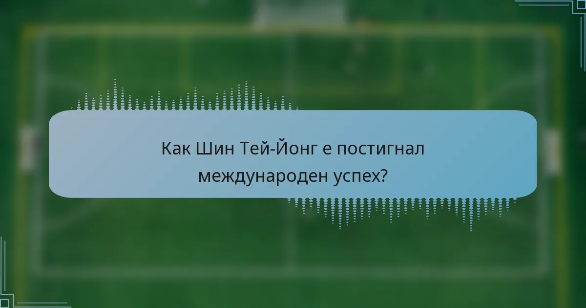 Как Шин Тей-Йонг е постигнал международен успех?