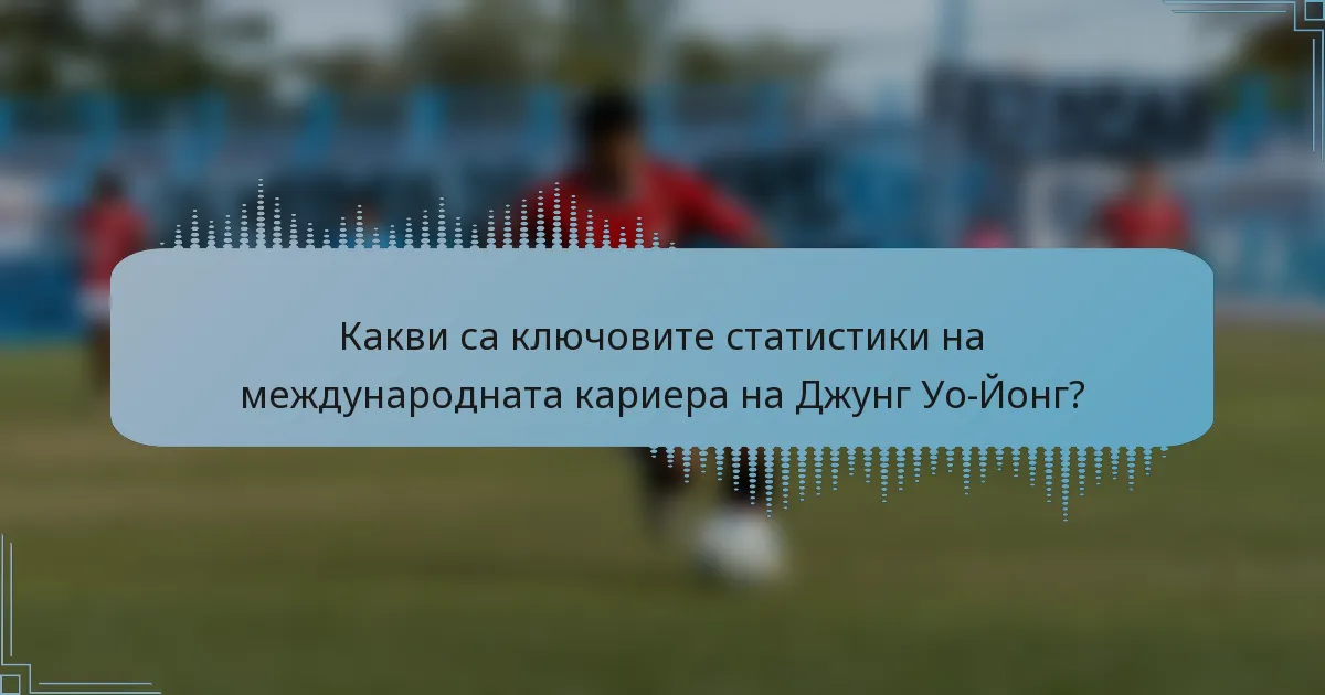 Какви са ключовите статистики на международната кариера на Джунг Уо-Йонг?